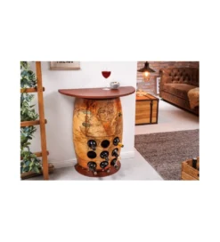 Stojak na wino GLOBE 75 cm drewno sosna*Invicta Interior New