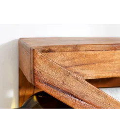 Stojak na wino MAKASSAR 80 cm na 5 butelek drewno teak*Invicta Interior Online
