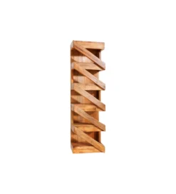 Stojak na wino MAKASSAR 80 cm na 5 butelek drewno teak*Invicta Interior Online