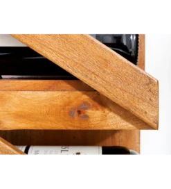 Stojak na wino MAKASSAR 80 cm na 5 butelek drewno teak*Invicta Interior Online