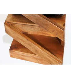 Stojak na wino MAKASSAR 80 cm na 5 butelek drewno teak*Invicta Interior Online