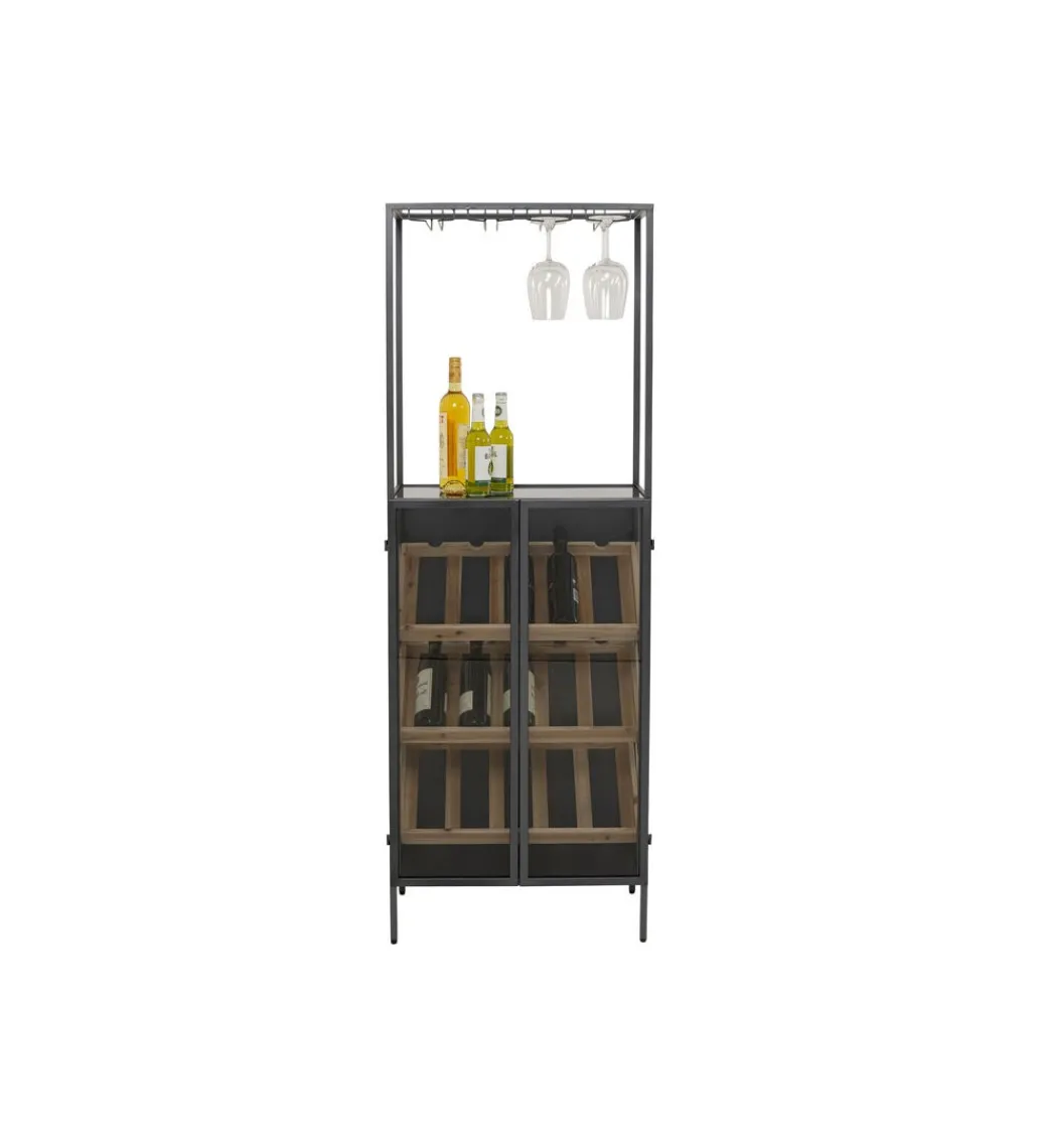 Stojak na wino PORTO BAR 60 x 170 cm czarny*KDesign Best
