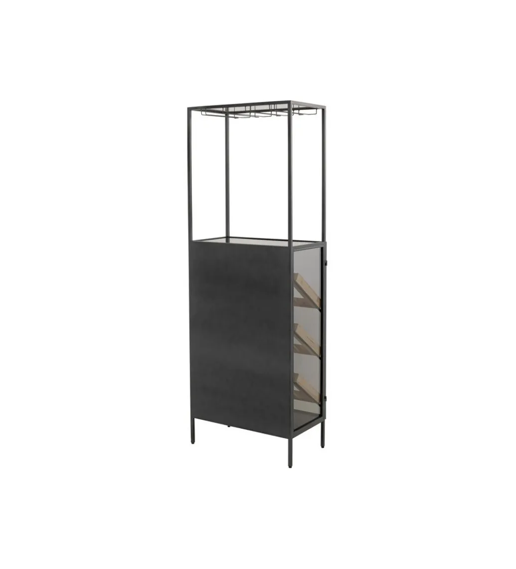 Stojak na wino PORTO BAR 60 x 170 cm czarny*KDesign Best