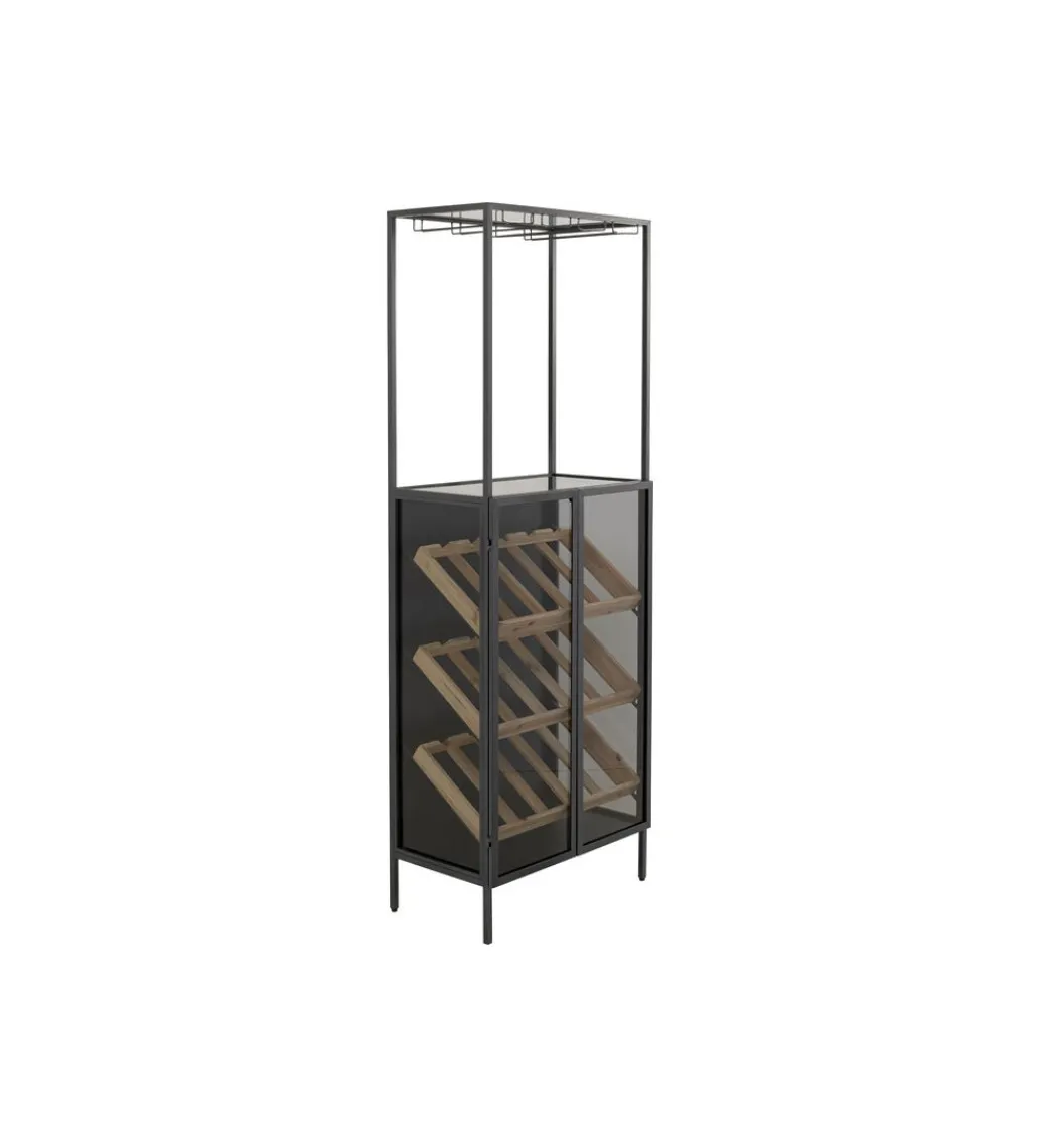Stojak na wino PORTO BAR 60 x 170 cm czarny*KDesign Best