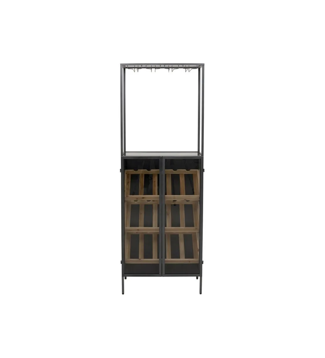 Stojak na wino PORTO BAR 60 x 170 cm czarny*KDesign Best