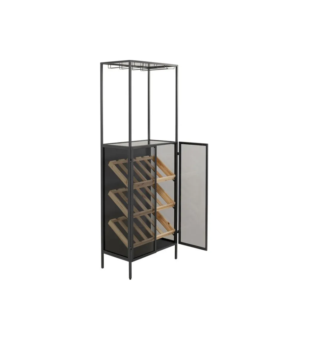 Stojak na wino PORTO BAR 60 x 170 cm czarny*KDesign Best