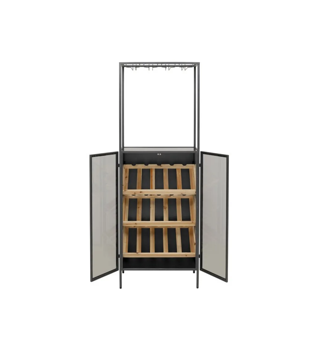 Stojak na wino PORTO BAR 60 x 170 cm czarny*KDesign Best