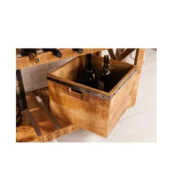 Stojak na wino REMMES 92 cm drewno mango*Invicta Interior Online