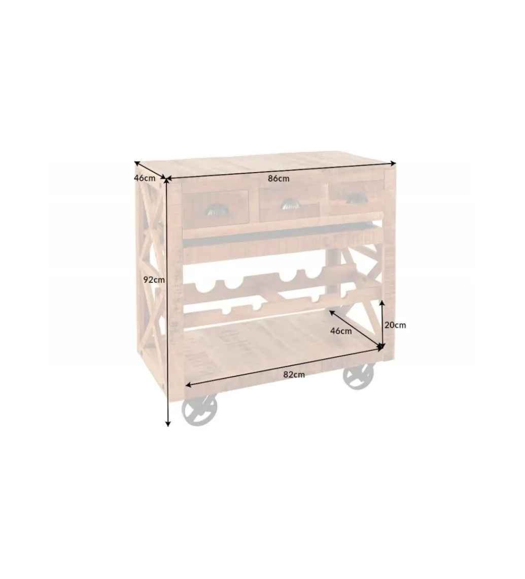 Stojak na wino REMMES 86 cm drewno mango*Invicta Interior Online