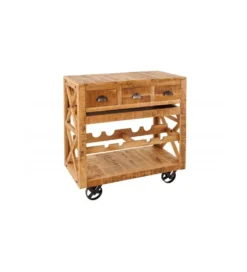 Stojak na wino REMMES 86 cm drewno mango*Invicta Interior Online
