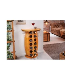 Stojak na wino REMMES 60 cm drewno sosna*Invicta Interior New