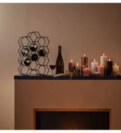 Stojak na wino SALBRIS 46 cm czarny matt*L&L Best