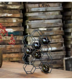 Stojak na wino SALBRIS 46 cm czarny matt*L&L Best