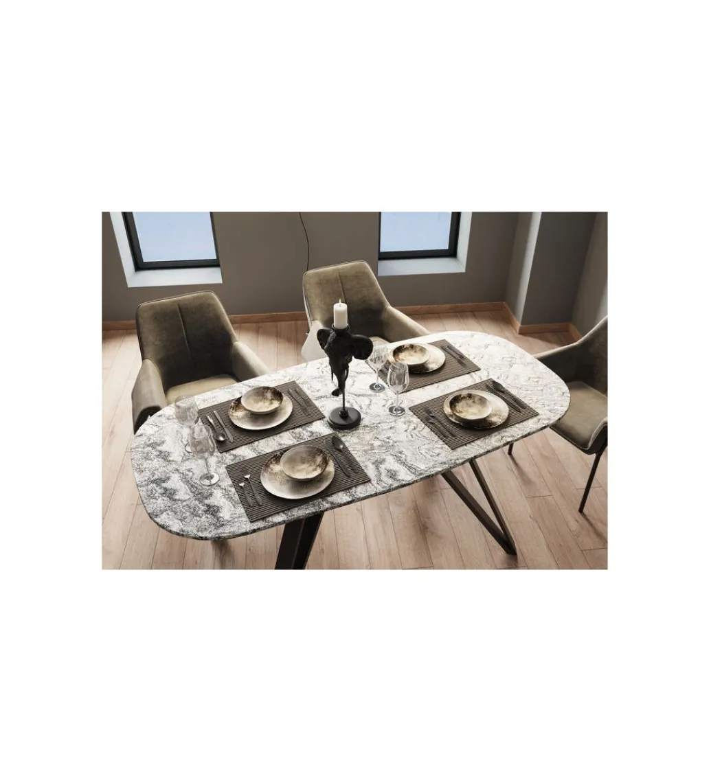 Stół OKINAWA 180 x 90 cm granitowy blat*KARE Outlet