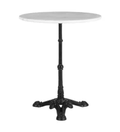 Stół okrągły AUESON 60 cm czarny blat w optyce marmuru*Zona-Design New