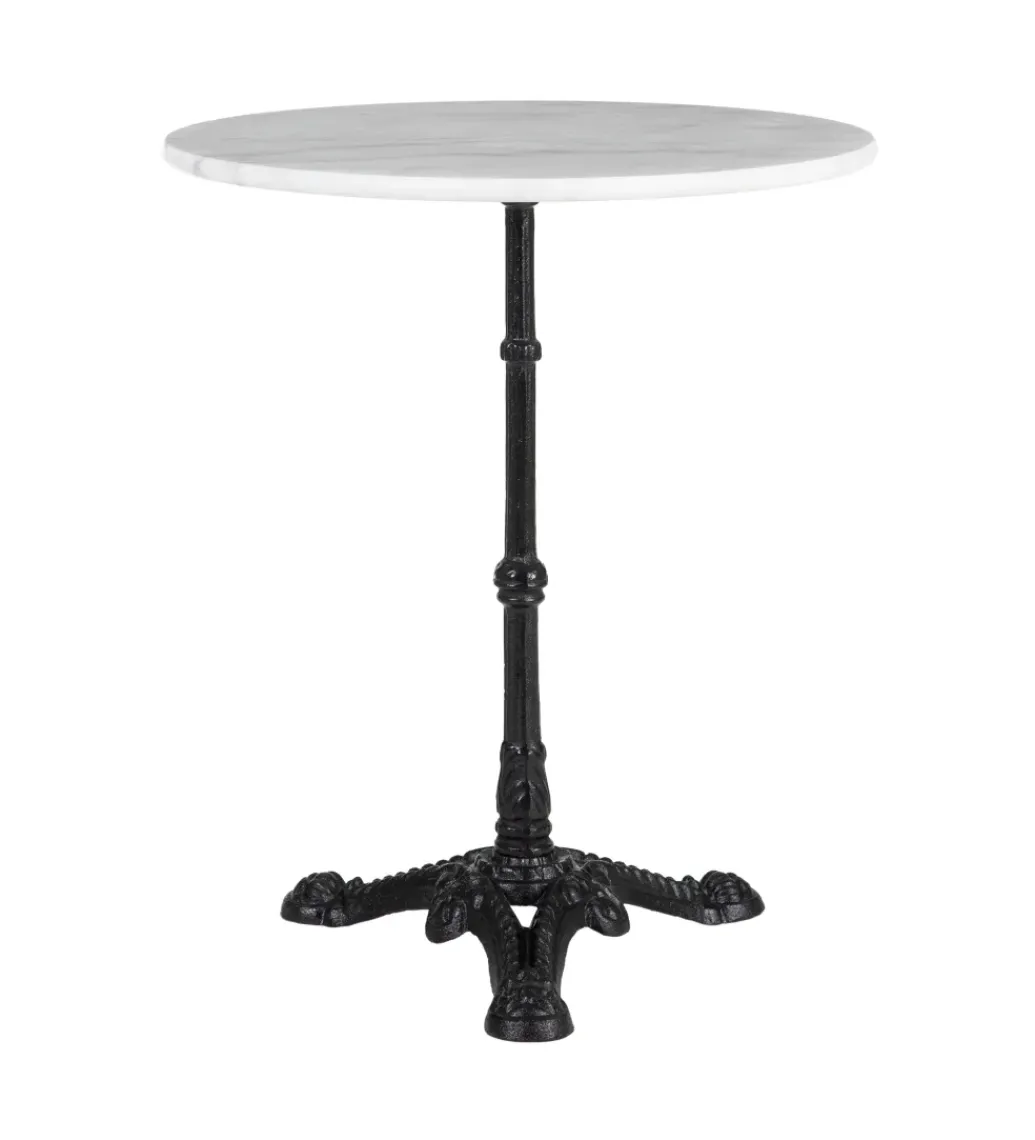Stół okrągły AUESON 60 cm czarny blat w optyce marmuru*Zona-Design New