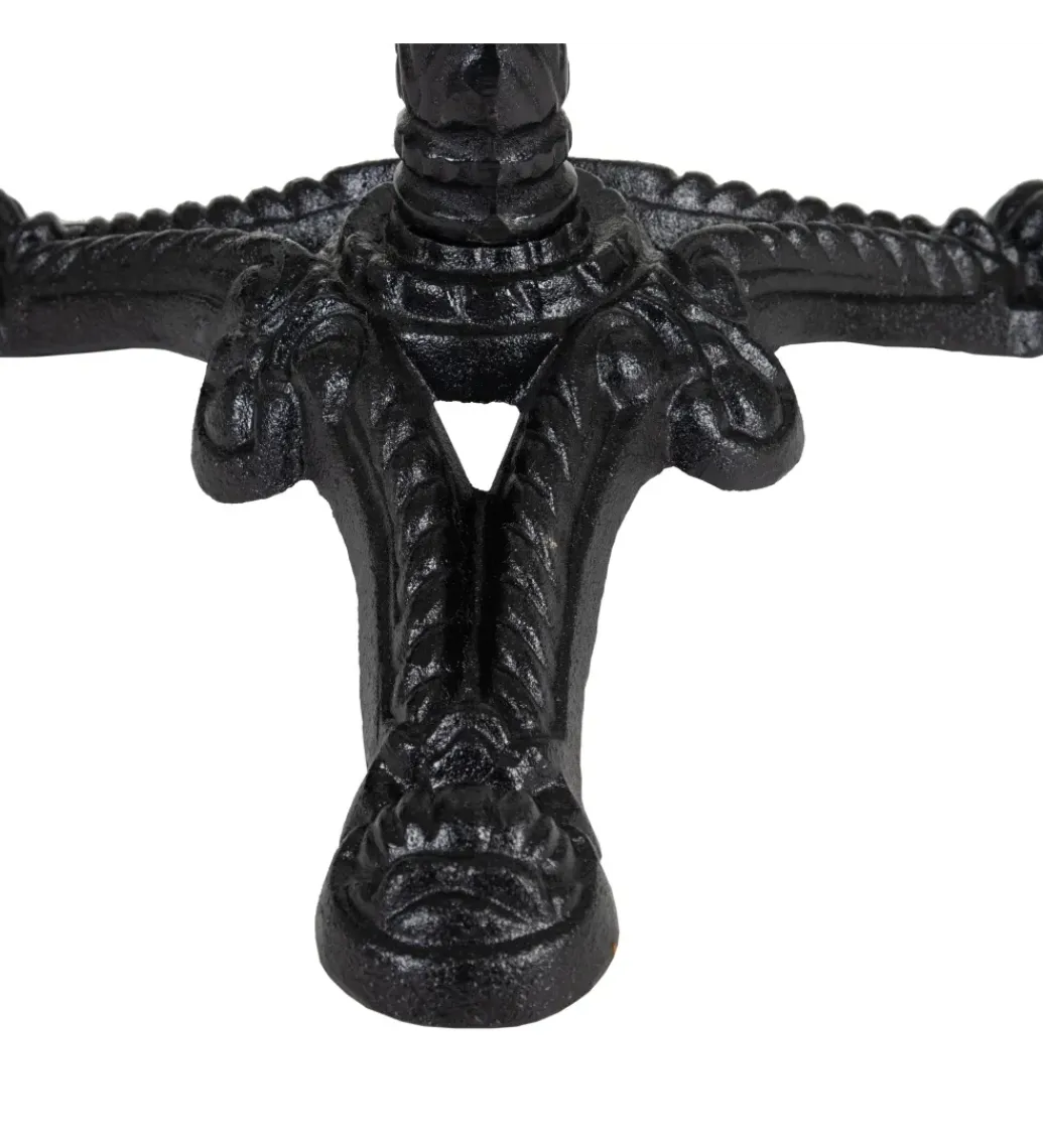 Stół okrągły AUESON 60 cm czarny blat w optyce marmuru*Zona-Design New