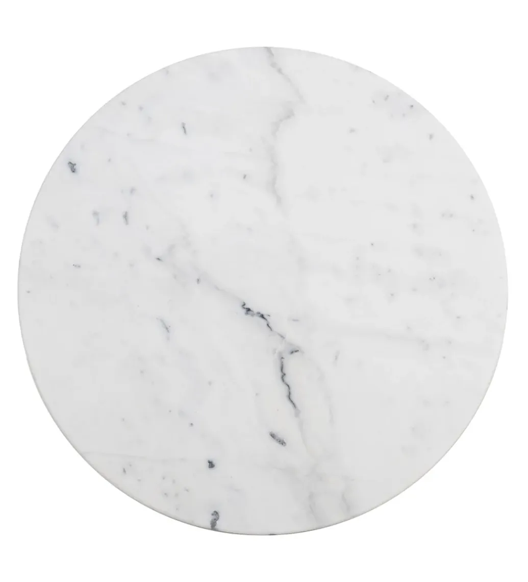 Stół okrągły AUESON 80 cm czarny blat w optyce marmuru*Zona-Design