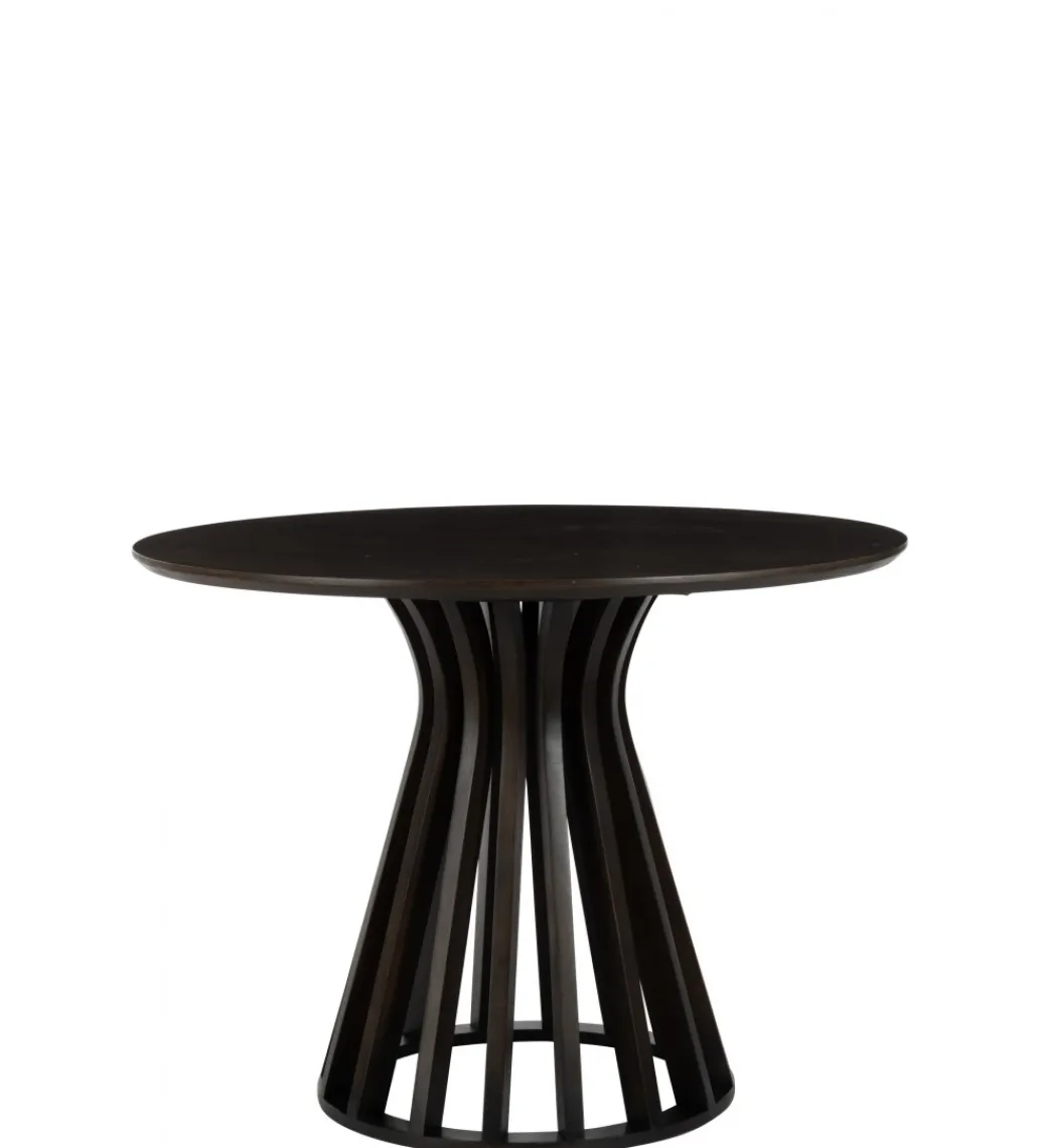 Stół okrągły CONNIE 110 cm drewno mango brązowy*J-Line Clearance