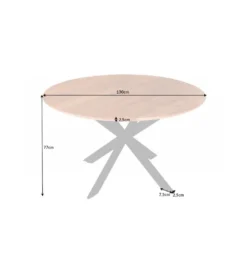 Stół okrągły SPIDER GALAXY 130 cm drewno akacja*Invicta Interior Hot