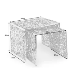 Stolik Abstract DELICADO Zestaw 2 Srebrny*Invicta Interior Outlet