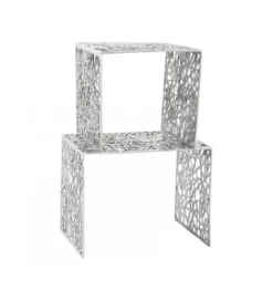 Stolik Abstract DELICADO Zestaw 2 Srebrny*Invicta Interior Outlet