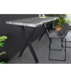 Stolik bistro WILD 120 cm drewno dębu szary*Invicta Interior