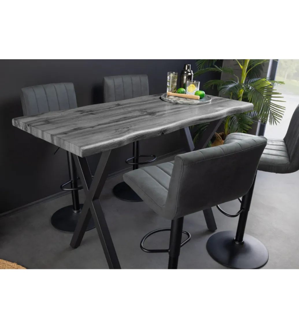 Stolik bistro WILD 120 cm drewno dębu szary*Invicta Interior