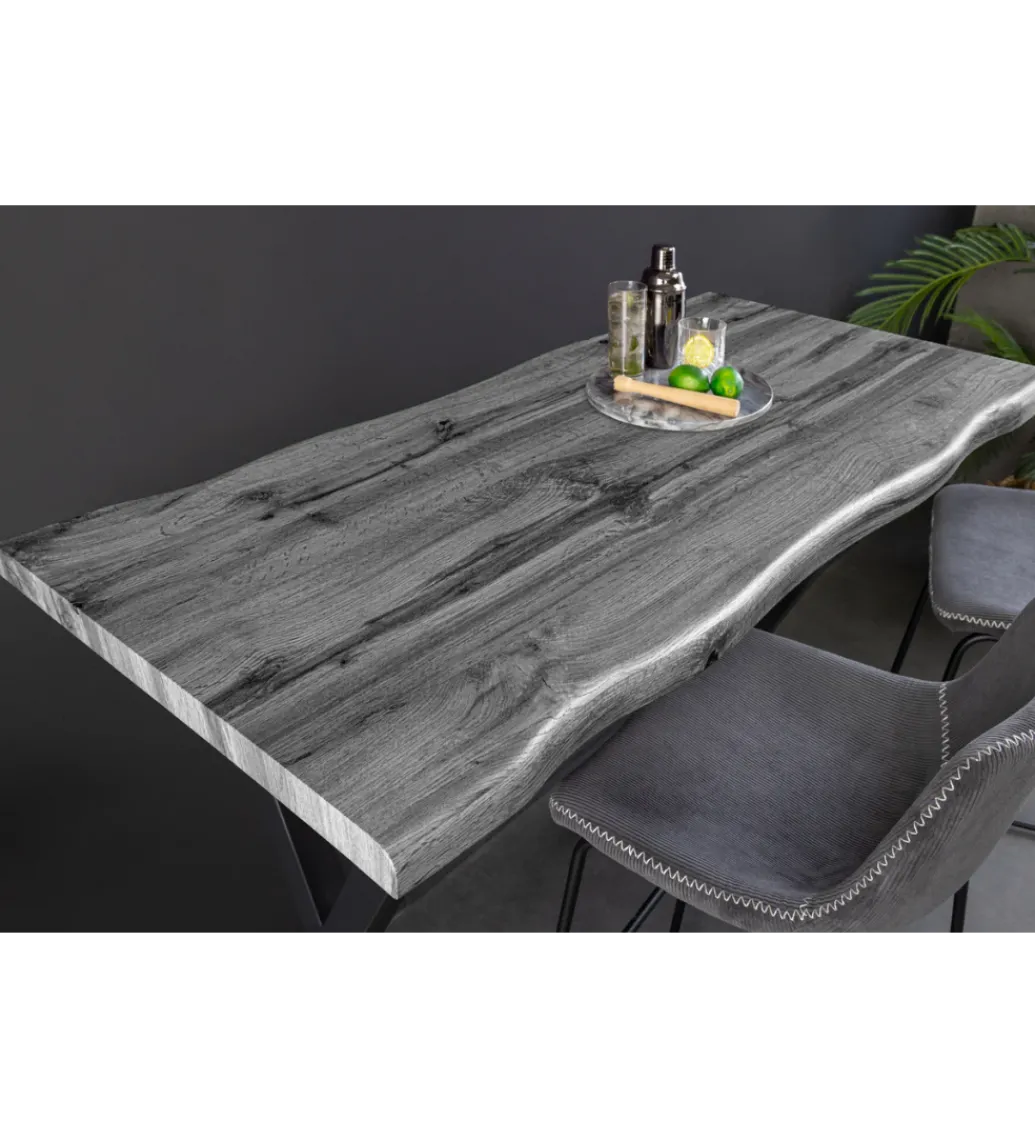 Stolik bistro WILD 120 cm drewno dębu szary*Invicta Interior