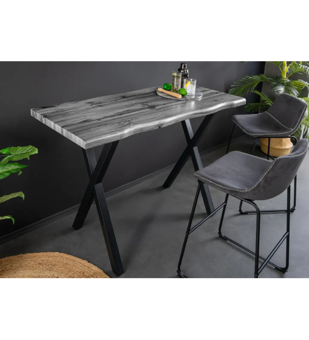 Stolik bistro WILD 120 cm drewno dębu szary*Invicta Interior