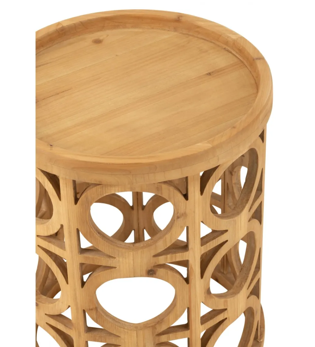 Stolik CARVI 40 cm drewno jodła naturalny*J-Line New