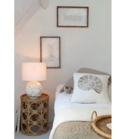 Stolik CARVI 40 cm drewno jodła naturalny*J-Line New