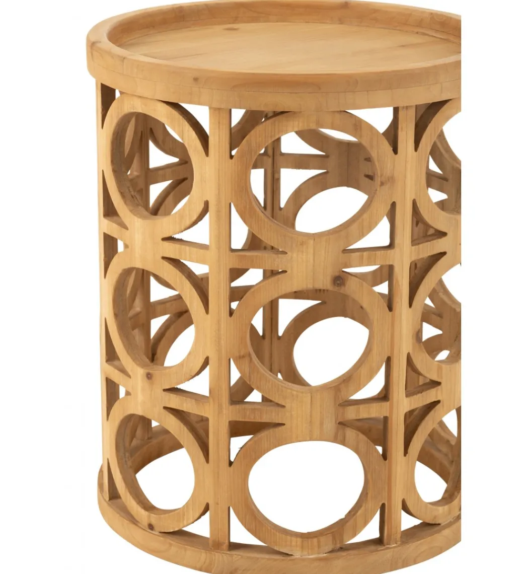 Stolik CARVI 40 cm drewno jodła naturalny*J-Line New
