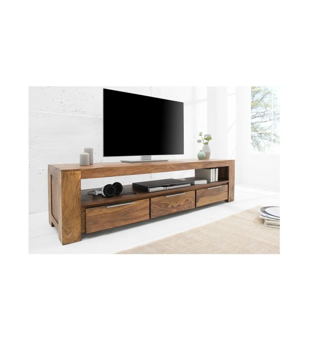 Stolik FINICE Makassar pod TV 170 cm drewno Sheesham*Invicta Interior Outlet