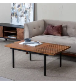 Stolik kawowy ABNER 110 cm drewno mango Brązowa*Zona-Design New