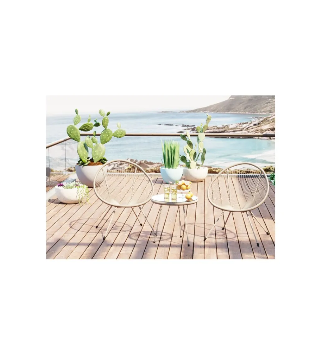 Stolik kawowy ACAPULCO 50 cm mono greige*KARE Discount