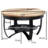 Stolik kawowy AFLAN 60 cm drewno mango*WOHNLING, GERMANY New