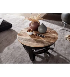 Stolik kawowy AFLAN 60 cm drewno mango*WOHNLING, GERMANY New