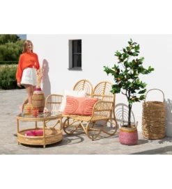 Stolik kawowy ALAN 70 cm rattan*J-Line Hot