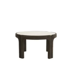 Stolik kawowy ALI 75 cm ciemnobrązowy piaskowy*L&L Clearance
