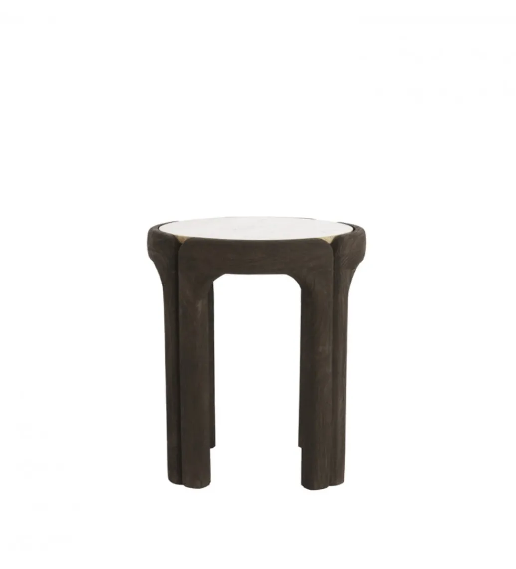 Stolik kawowy ALI 45 cm ciemnobrązowy piaskowy*L&L New