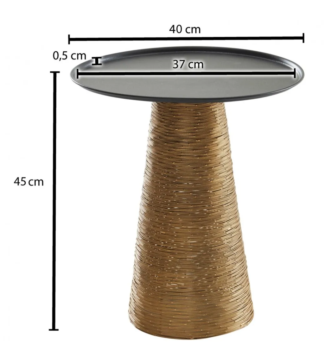 Stolik kawowy ALVO 40 cm czarno złoty*WOHNLING, GERMANY Discount