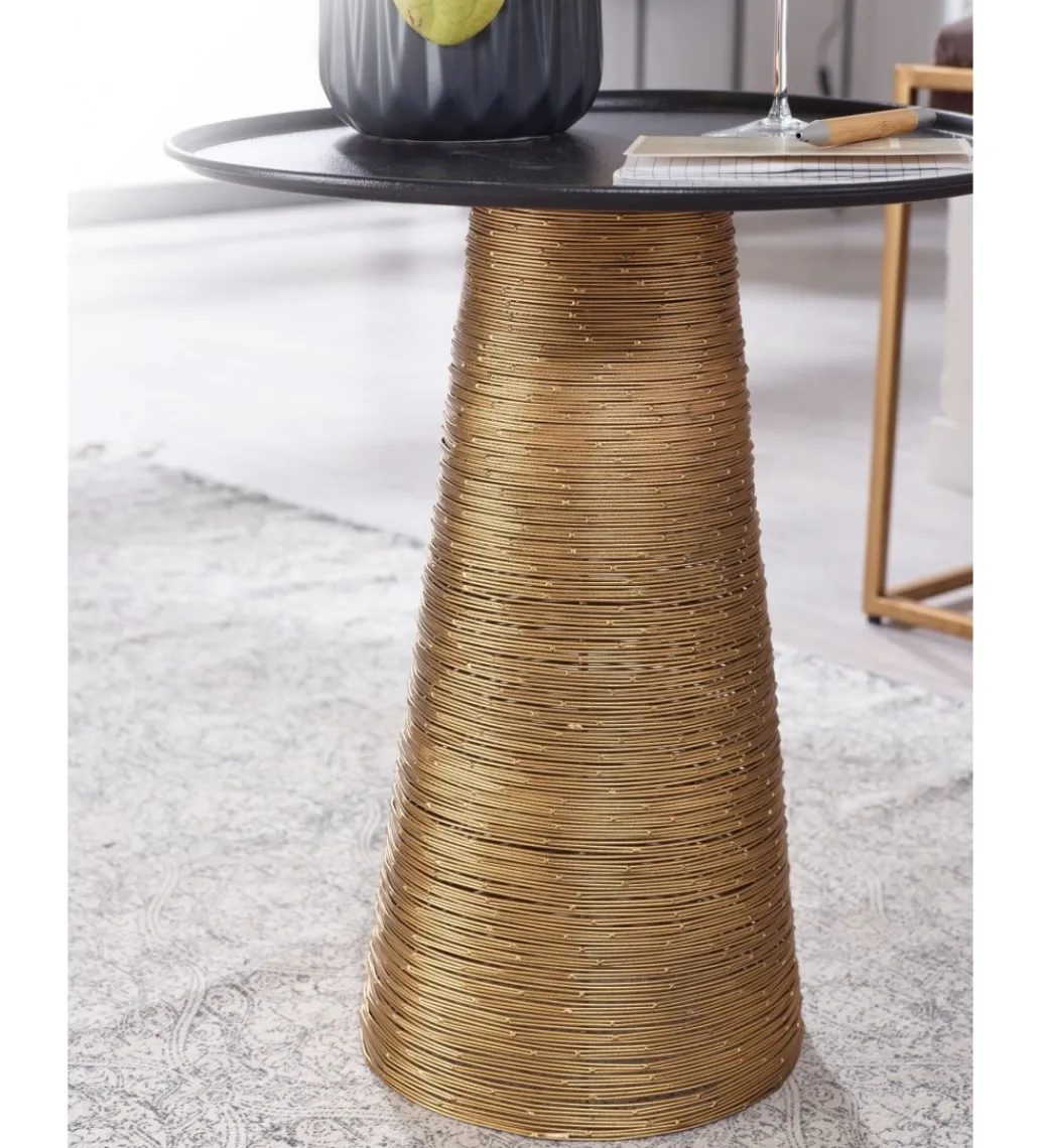Stolik kawowy ALVO 40 cm czarno złoty*WOHNLING, GERMANY Discount
