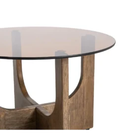 Stolik kawowy AMY 60 cm drewno kauczuk*Zona-Design Best