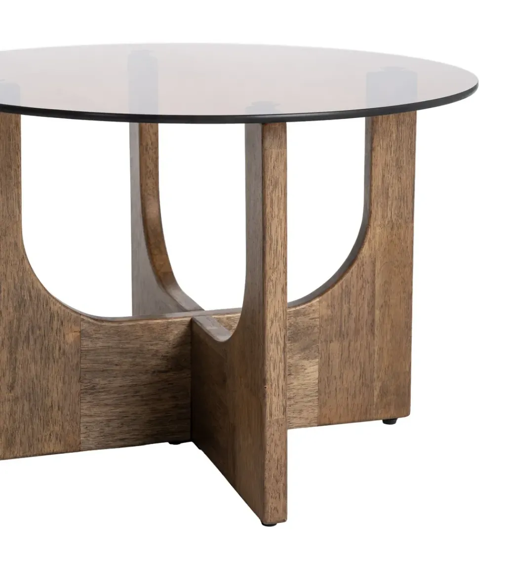 Stolik kawowy AMY 60 cm drewno kauczuk*Zona-Design Best