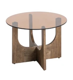 Stolik kawowy AMY 60 cm drewno kauczuk*Zona-Design Best