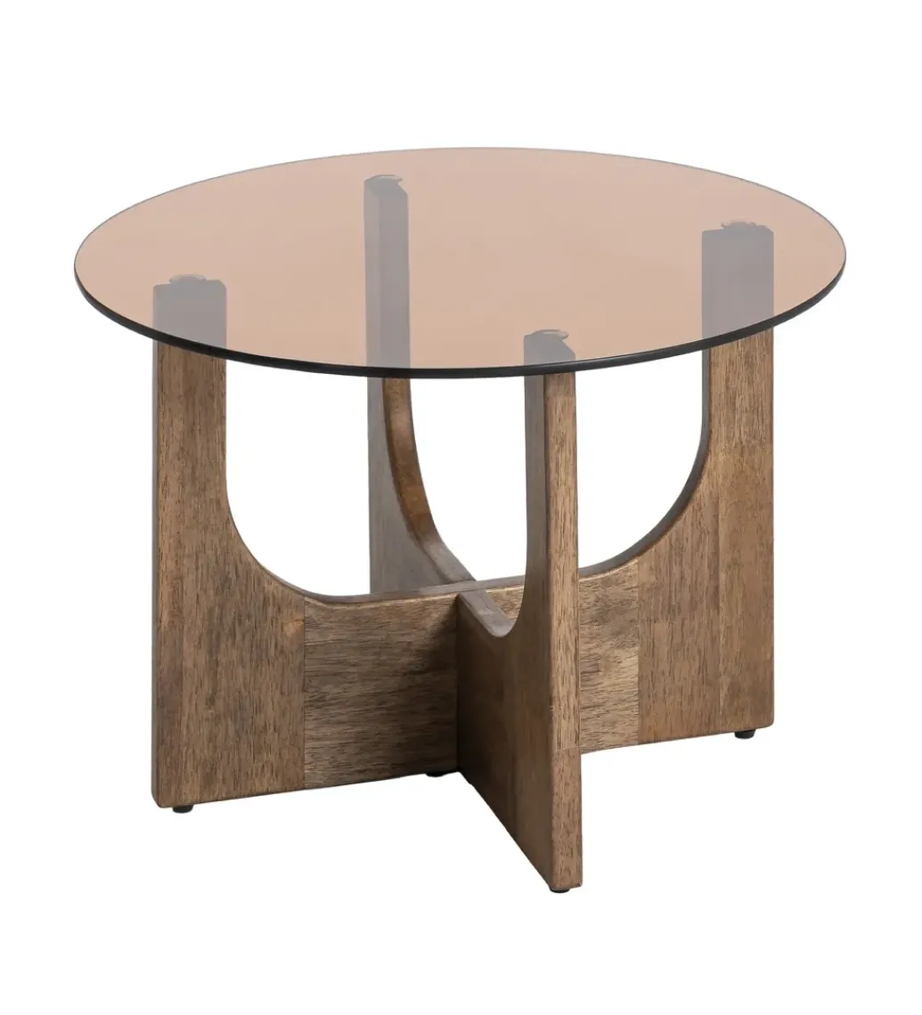 Stolik kawowy AMY 60 cm drewno kauczuk*Zona-Design Best