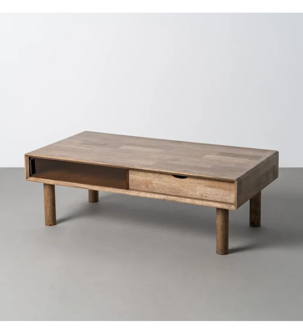 Stolik kawowy AMY 120 cm drewno kauczuk*Zona-Design New