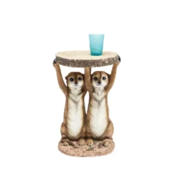 Stolik kawowy ANIMAL MEERKAT SISTERS 33 cm brązowy*KARE