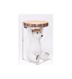 Stolik kawowy ANIMAL POLAR BEAR 37 cm biała*KARE